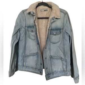 Topshop denim fleece jacket